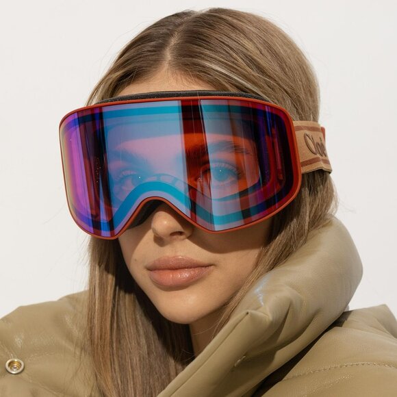 Chloé CH0072S 003 – Matte Rust Ski Mask Goggles Orange/Blue Multilayer ZEISS - Picture 9 of 10